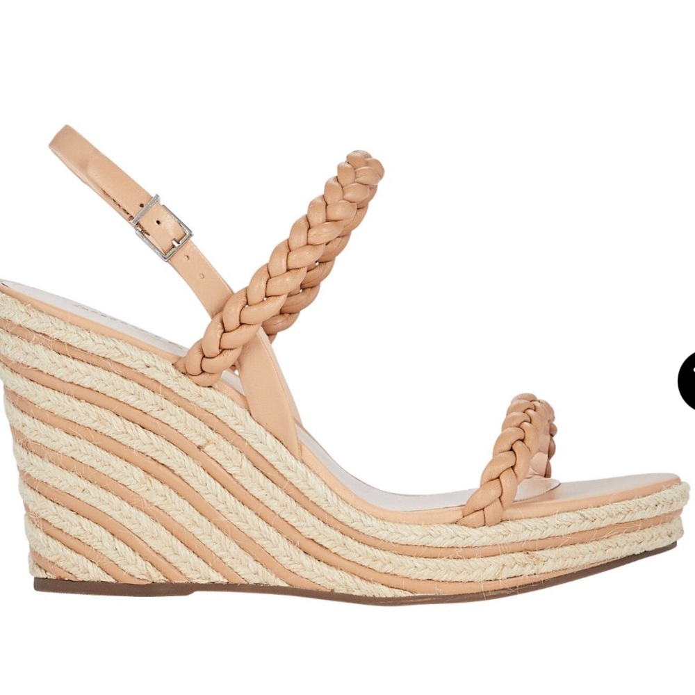 Schutz nude neubria espadrille wedges 8.5 like new